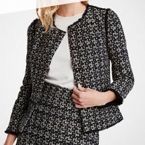Ann Taylor fringe tweed blazer